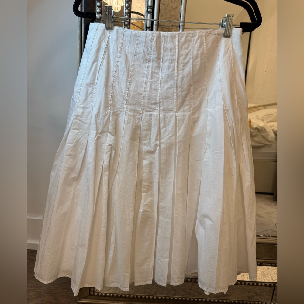 J Crew pleated cotton skirt